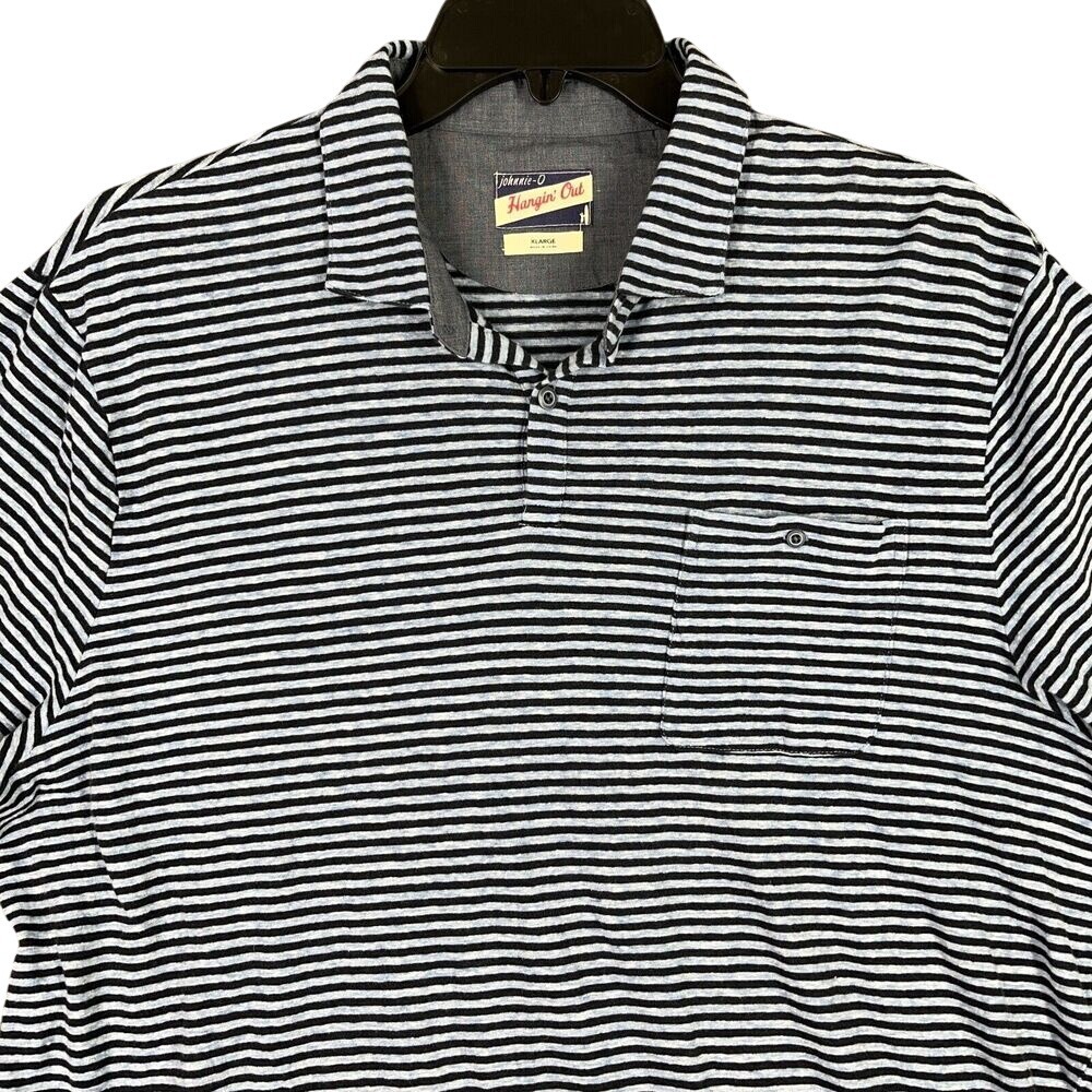 Johnnie O Hangin Out Polo Shirt Men XL Linen Cotton Resort‎ Golf Wear Casual